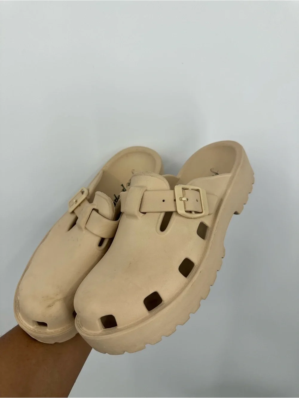 Free People Karlie Buckle Clog Mules Shoes Woman's Size 7 Boho